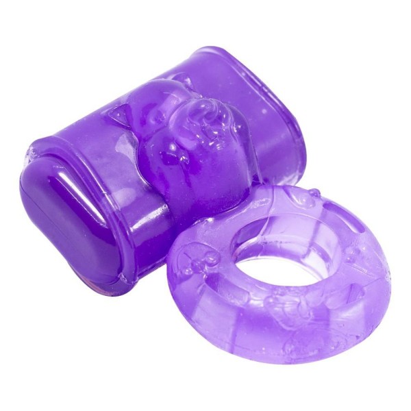 ANEL COM VIBRADOR VIOLETA HOT FLOWERS