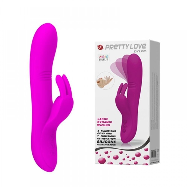 VIBRADOR PONTO G COM MOVIMENTOS WAVE 7 VIBRAÇÕES PRETTY LOVE